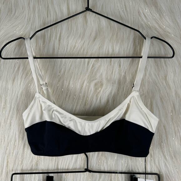 NEW PROENZA SCHOULER Colorblock Bralette Highwaist Bikini Swim Black Cream XS - Picture 6 of 13